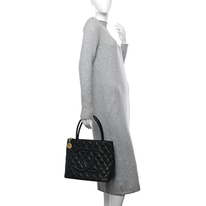Chanel Caviar Quilted Medallion Tote Black 2 of 9