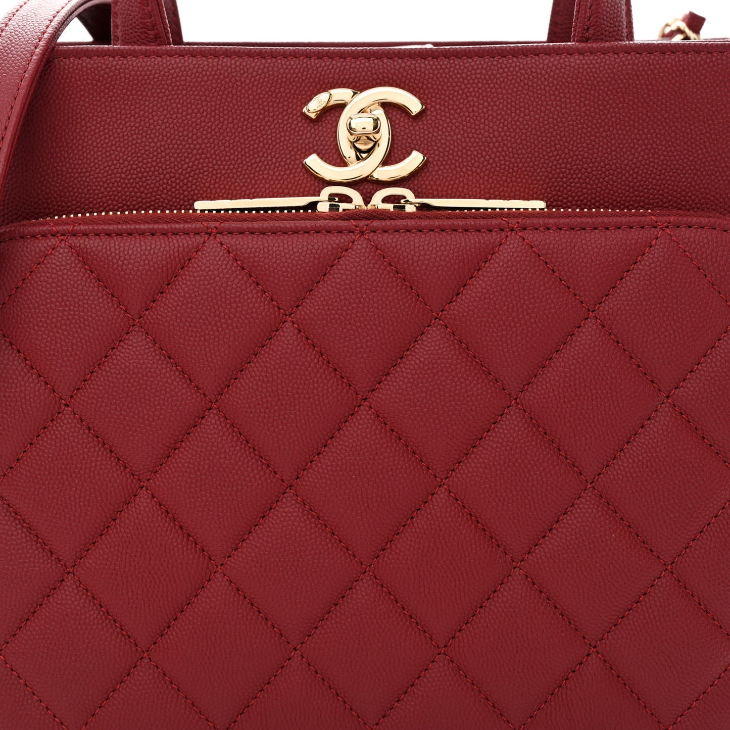 Caviar Quilted Small Business Affinity Shopping Bag Red