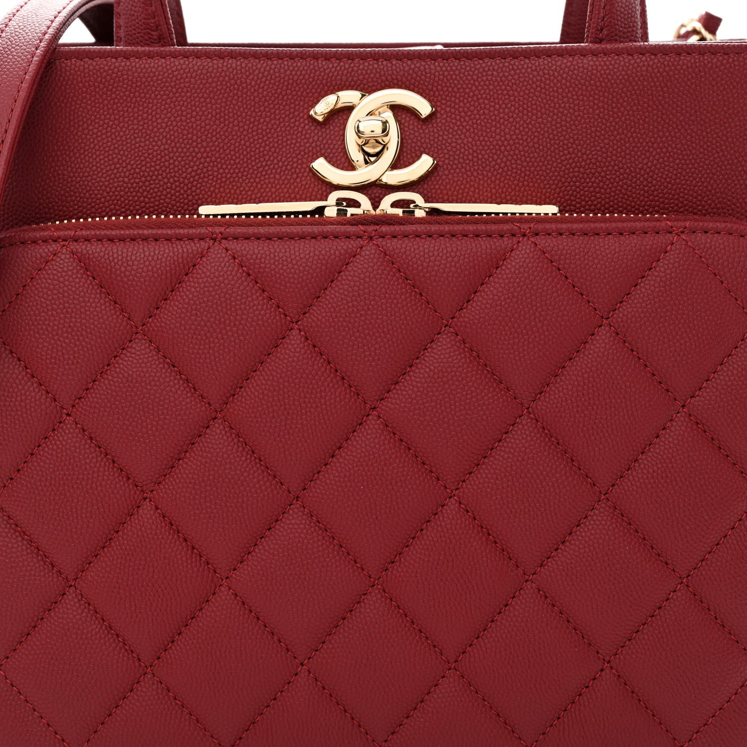 Chanel Caviar Quilted Small Business Affinity Shopping Bag Red 9 of 11