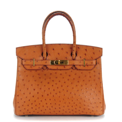 Hermes Ostrich Birkin 30 Cognac 1 of 26