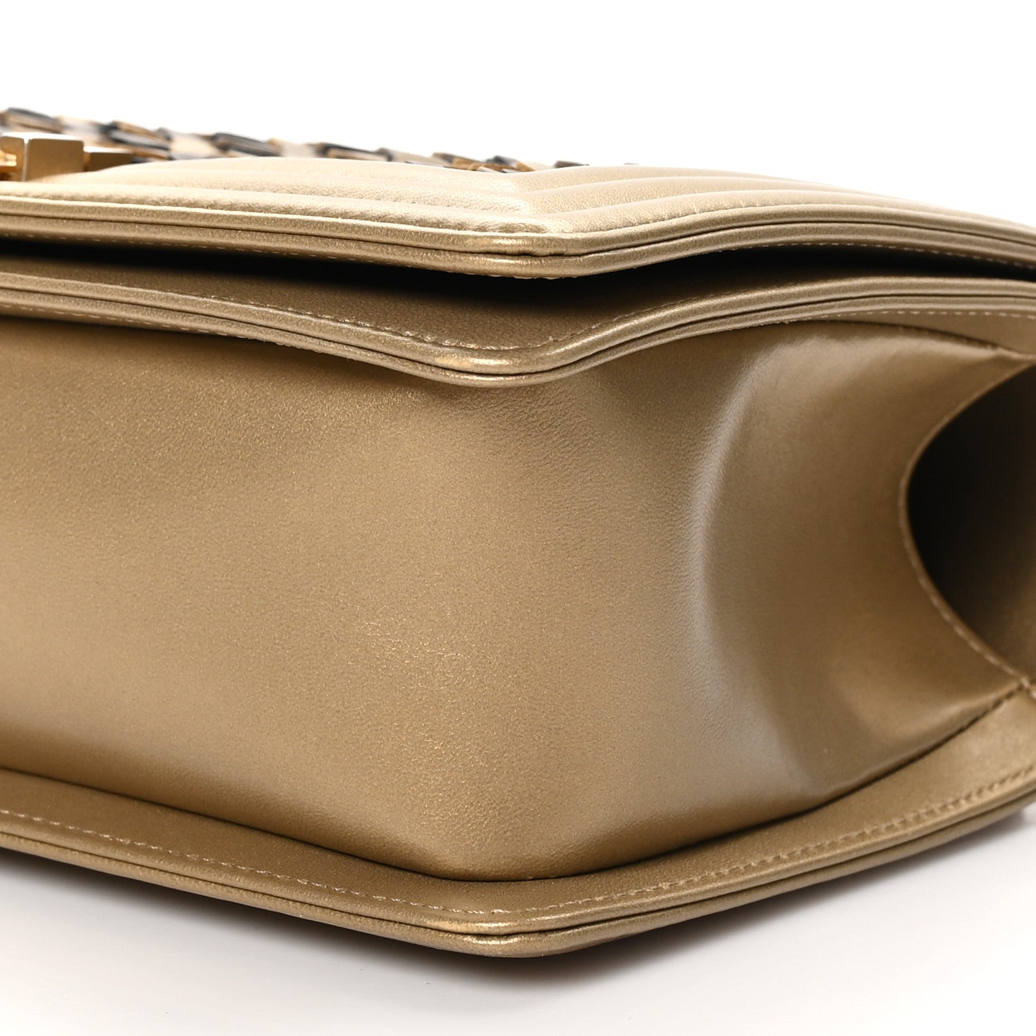 Chanel Metallic Lambskin Medium Scaled Boy Flap Gold 10 of 11