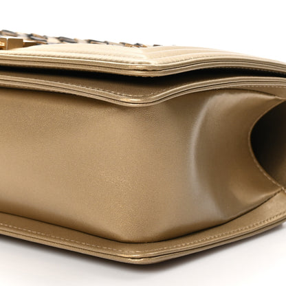 Chanel Metallic Lambskin Medium Scaled Boy Flap Gold 10 of 11