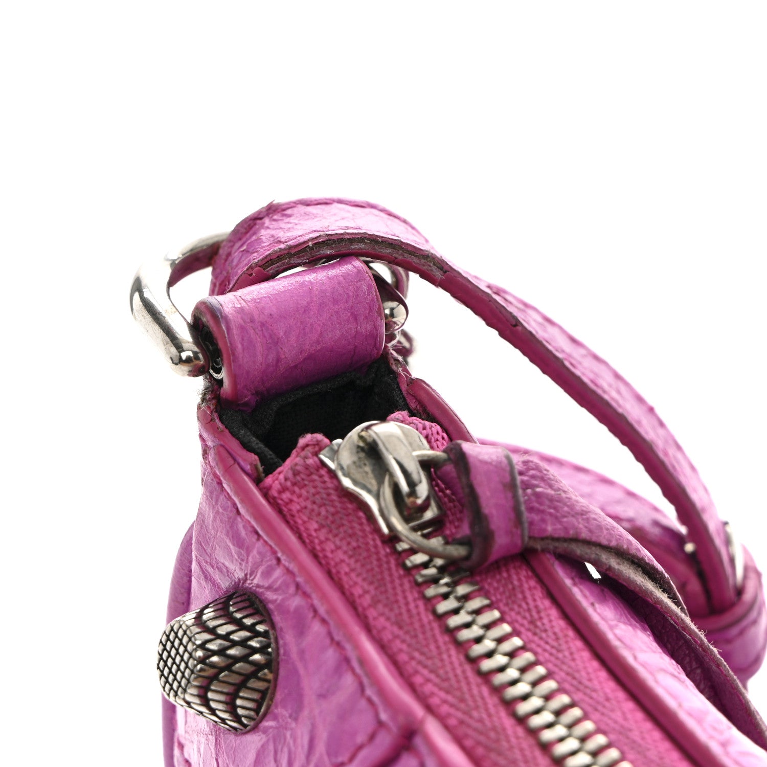 Balenciaga Agneau Arena Le Cagole Mini Purse With Chain Lipstick Pink 14 of 15