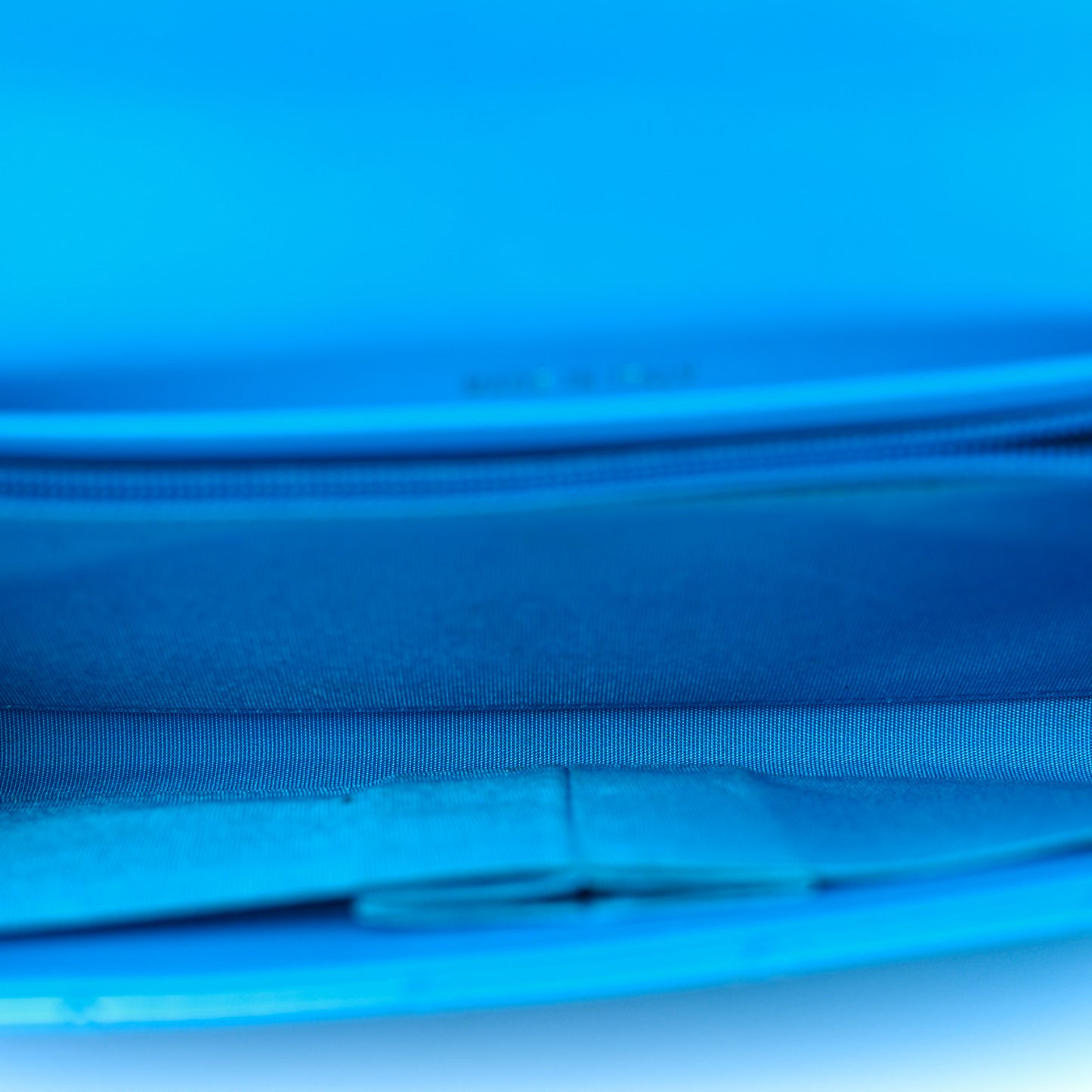 Patent Calfskin Quilted Boy Wallet On Chain WOC Blue