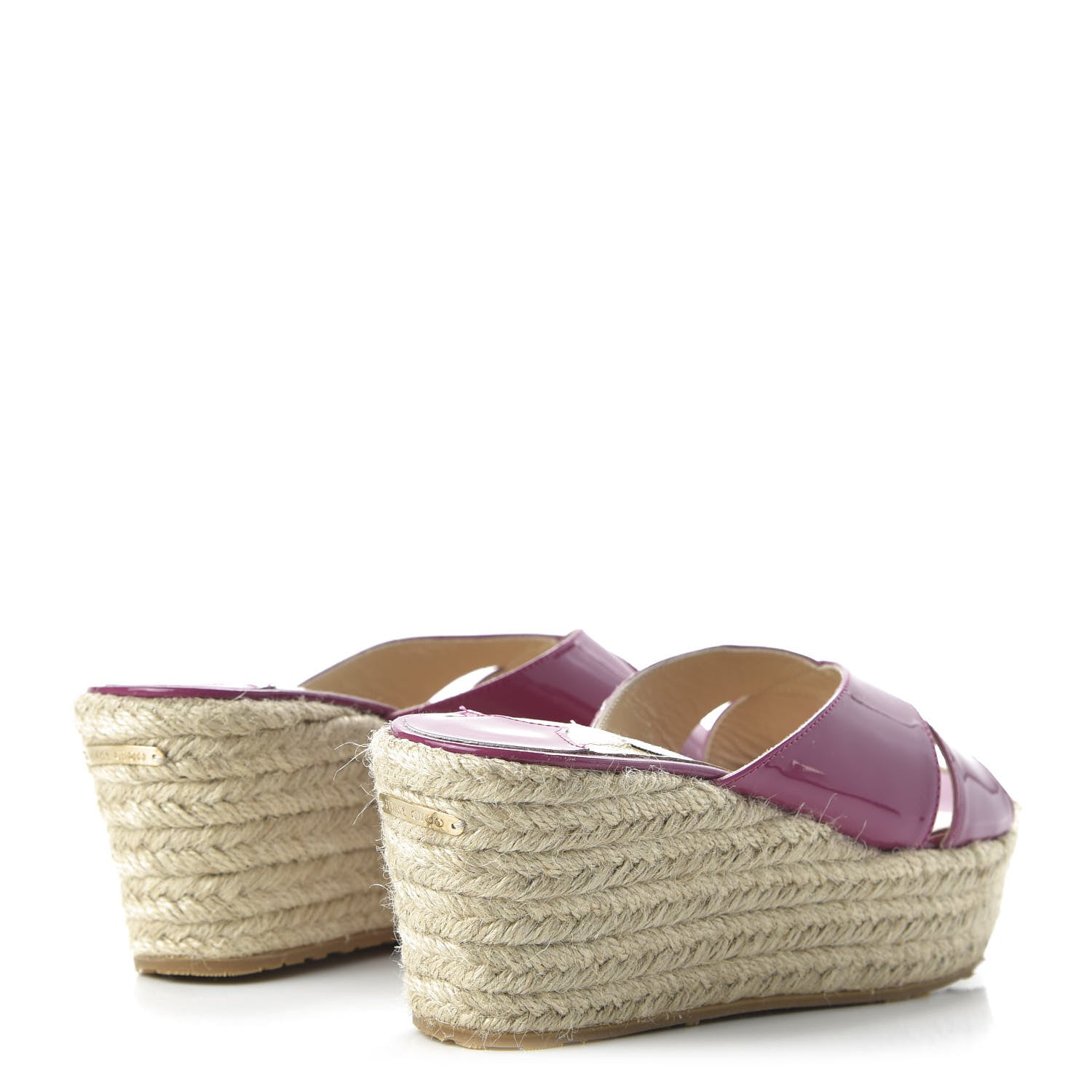 Jimmy Choo Patent Paisley Cork Wedge Sandals 36.5 Cyclamen 4 of 7