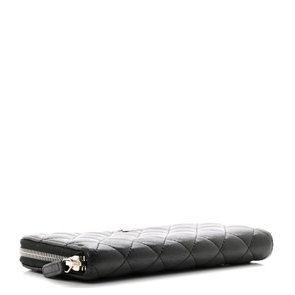 Chanel Lambskin Quilted Large Gusset Zip Around Wallet Black 4 of 11
