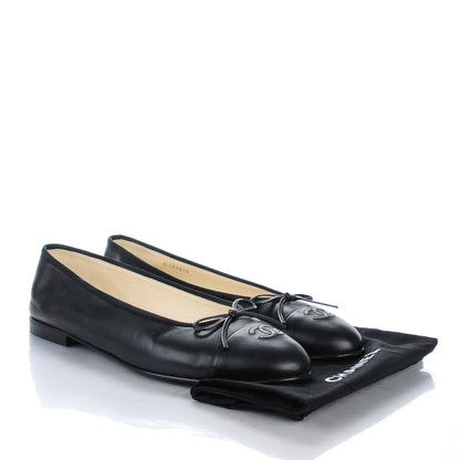 Chanel Lambskin Cap Toe CC Ballerina Flats 42 Black 11 of 11