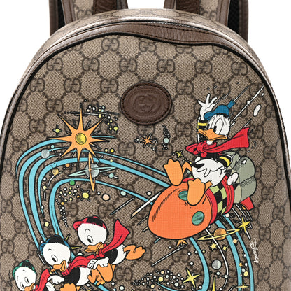 Gucci X DISNEY GG Supreme Monogram Donald Duck Small Interlocking G Dome Backpack Beige Multicolor New Acero 8 of 14