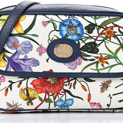 Gucci Canvas Flora Floral Shoulder Bag White Blue Agata Mulitcolor 7 of 9