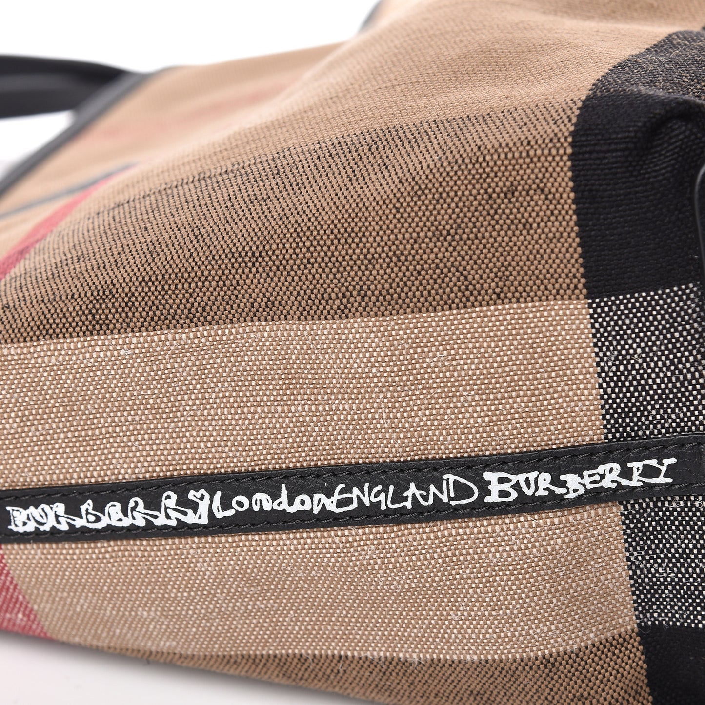 Coated Canvas Mega Check Medium Doodle Tote Black