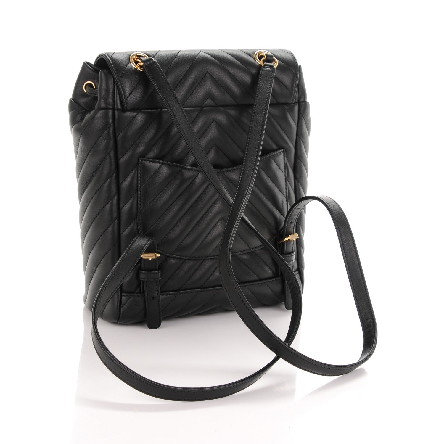 Chanel Calfskin Chevron Quilted Small Urban Spirit Backpack Black 4 of 8