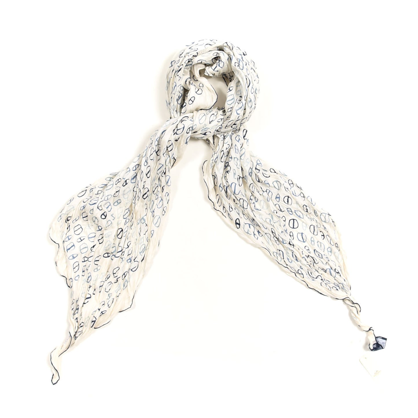 Cotton Silk Crinkled Maillons Libres 140 Scarf
