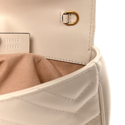 Gucci Calfskin Matelasse Super Mini GG Marmont Shoulder Bag White 7 of 10