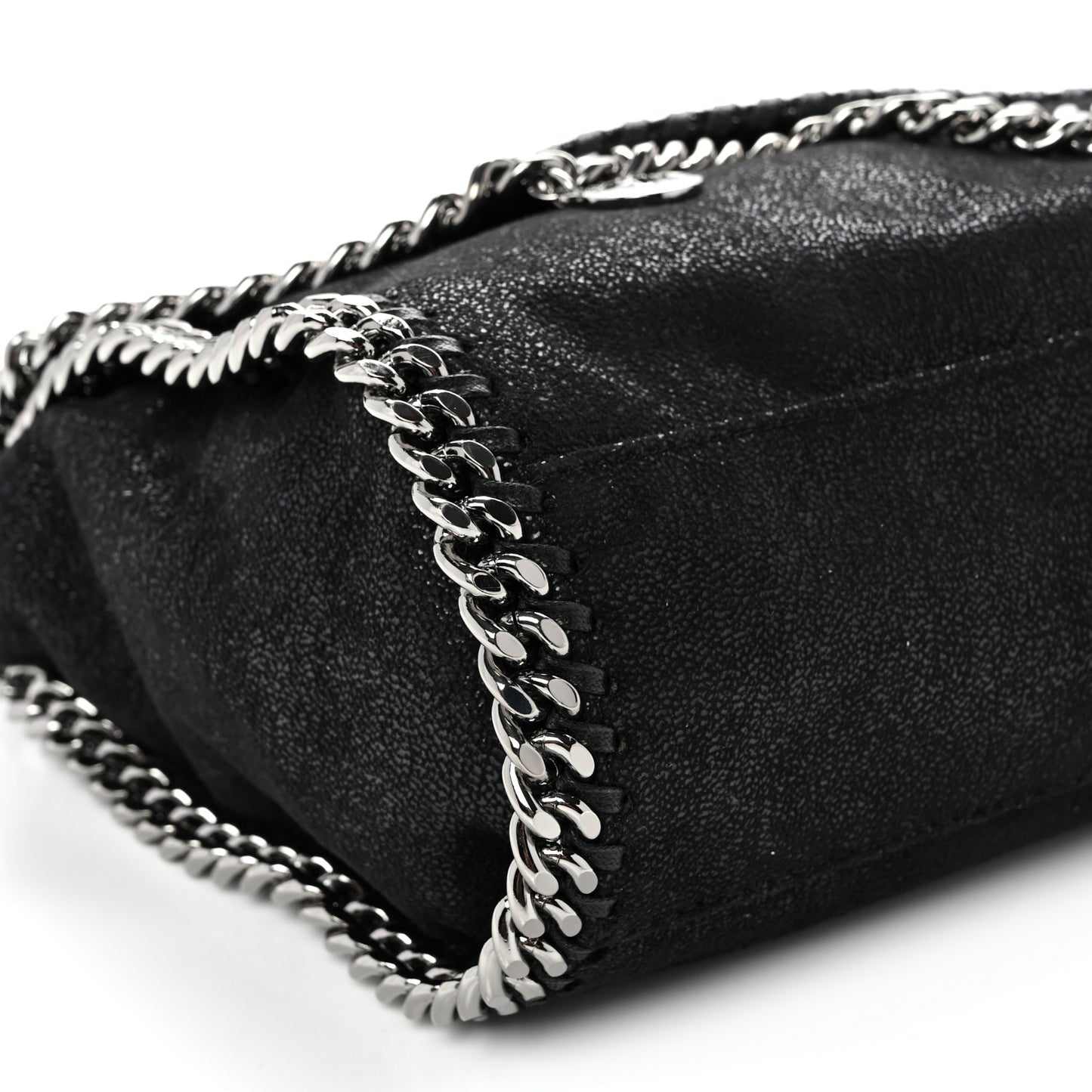 Shaggy Deer Mini Falabella Fold Over Tote Black