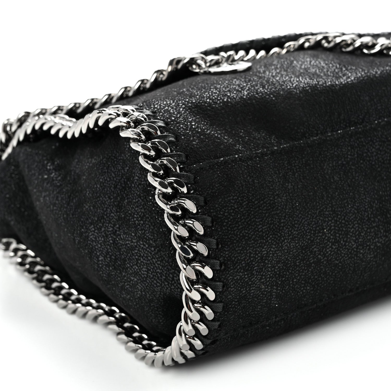 Stella McCartney Shaggy Deer Mini Falabella Fold Over Tote Black 9 of 10