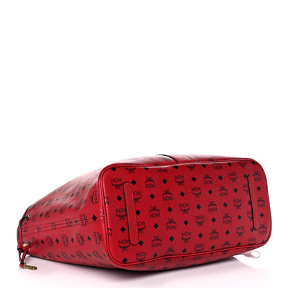 MCM Visetos Large Liz Reversible Shopper Tote Ruby Red 4 of 13