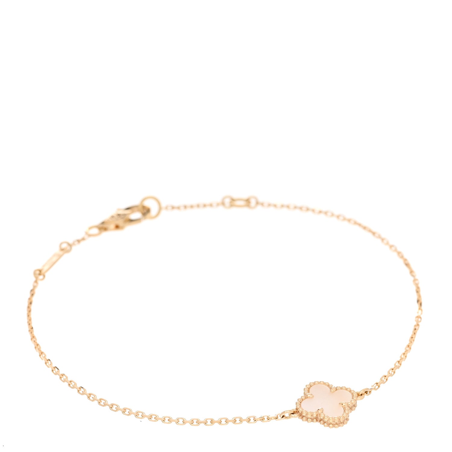 Van Cleef & Arpels 18K Yellow Gold Mother of Pearl Sweet Alhambra Bracelet 1 of 5