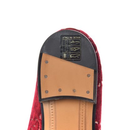 Gucci Velvet Malaga Kid GG Monogram Horsebit Womens Jordaan Loafers 38.5 Red Cipria Romantic Cerise 15 of 15