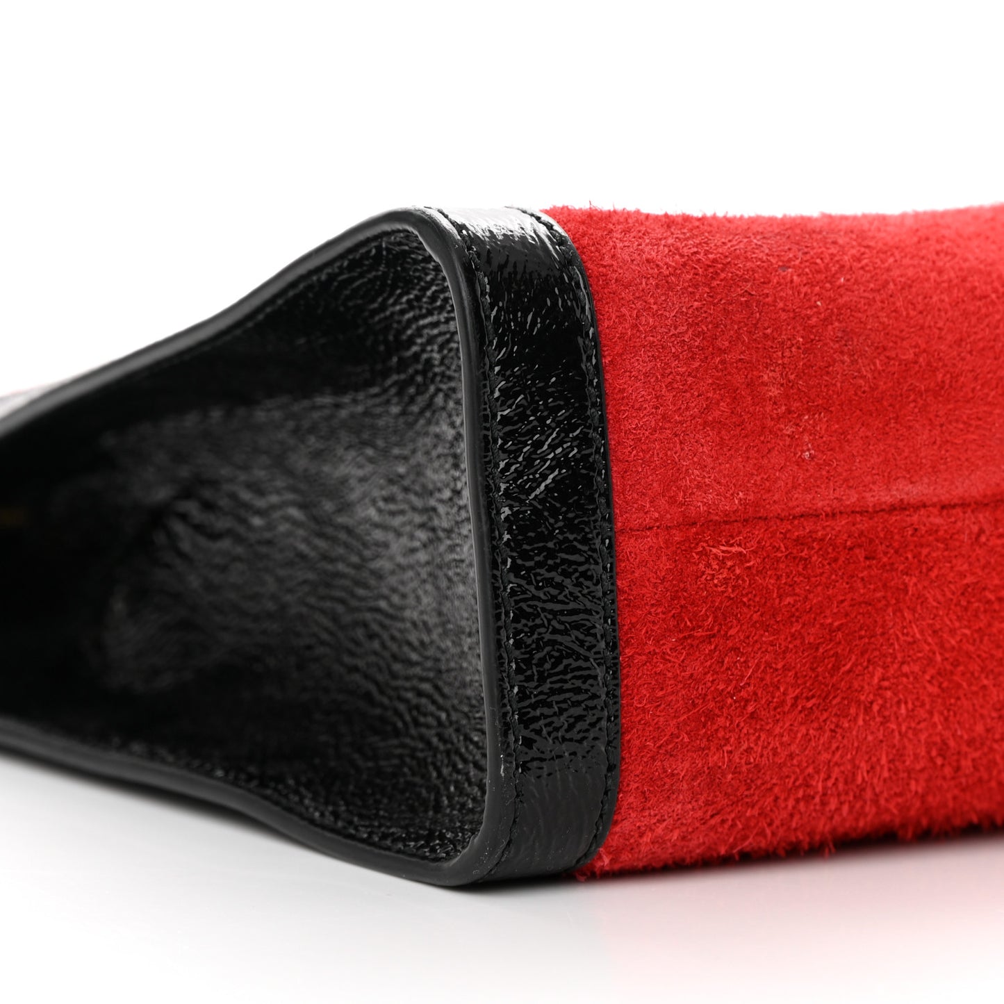 Suede Patent GG Web Medium Ophidia Top Handle Chain Hibiscus Red