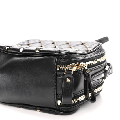 Valentino Garavani Nappa Rockstud Spike Double Zip Camera Crossbody Bag Black 10 of 12