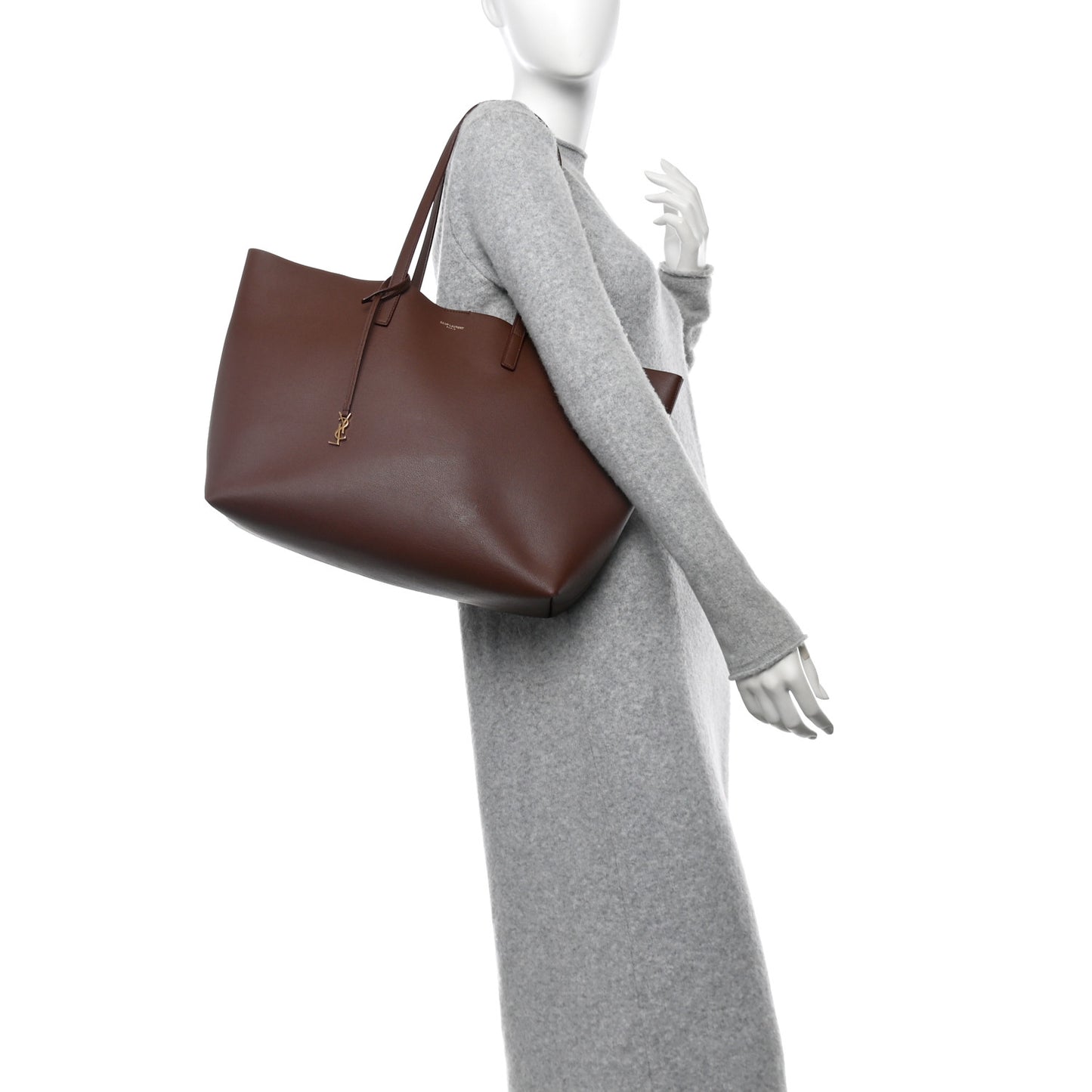 Calfskin Large Shopping Tote Old Brandy