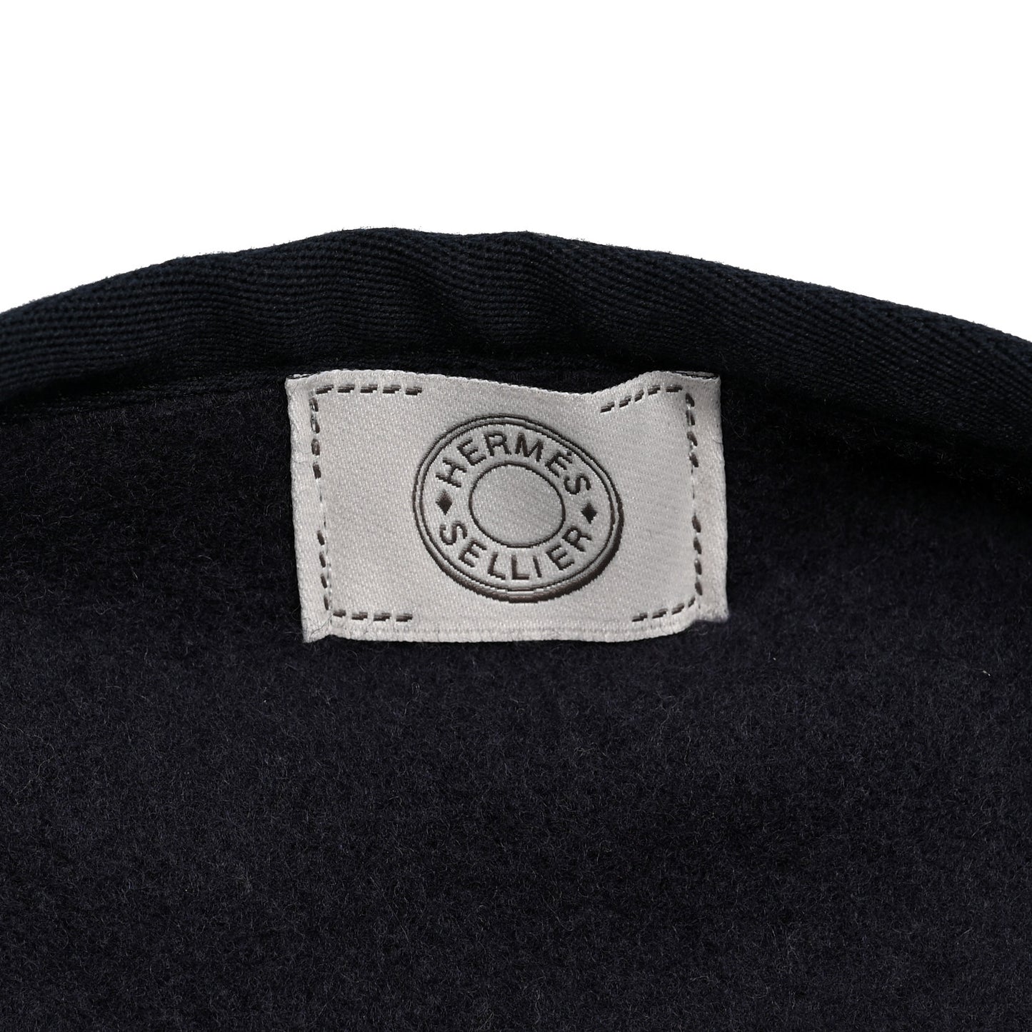 Wool Cashmere Sikkim Calfskin Reversible Camail Poncho Navy Camail