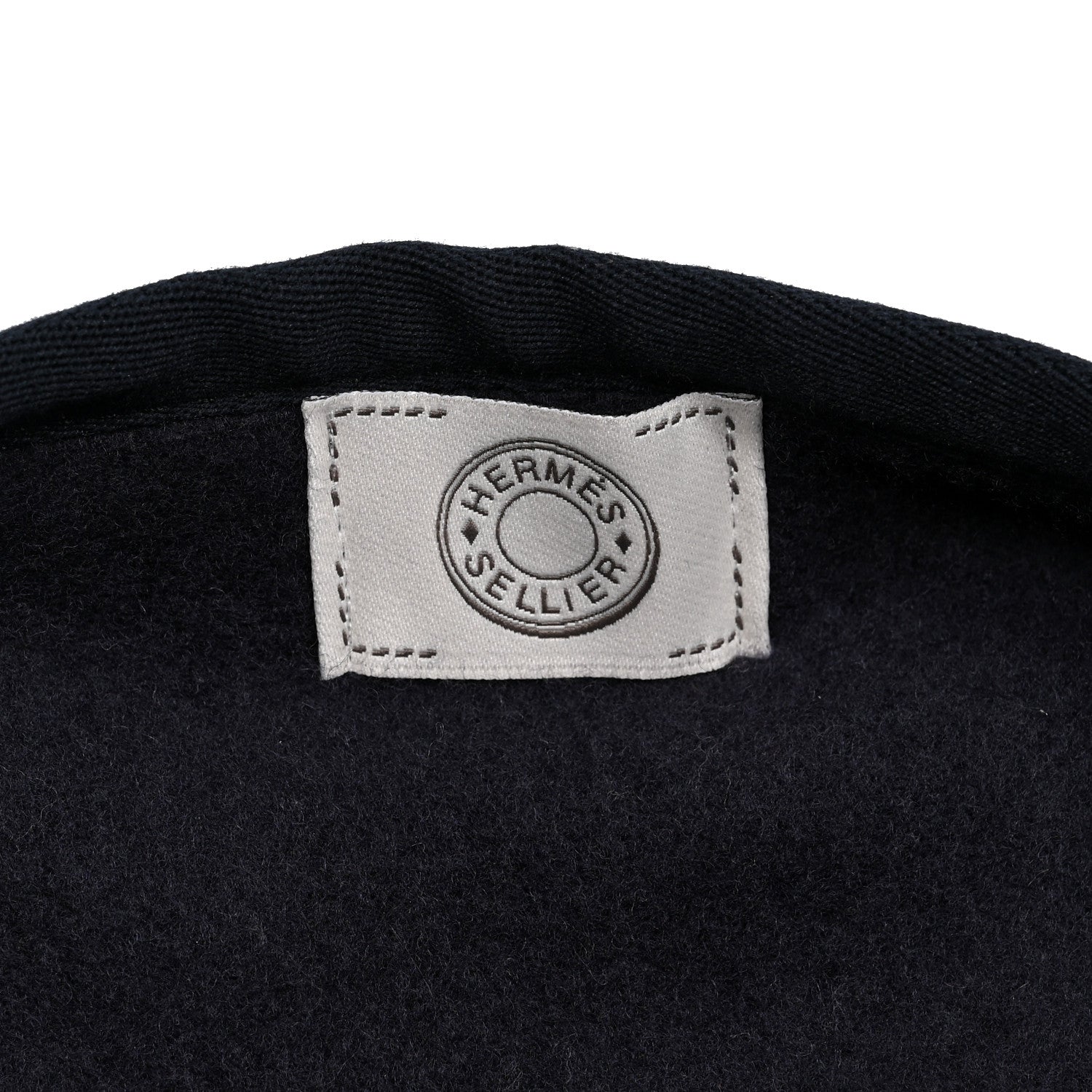 Hermes Wool Cashmere Sikkim Calfskin Reversible Camail Poncho Navy Camail 2 of 4