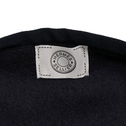 Hermes Wool Cashmere Sikkim Calfskin Reversible Camail Poncho Navy Camail 2 of 4