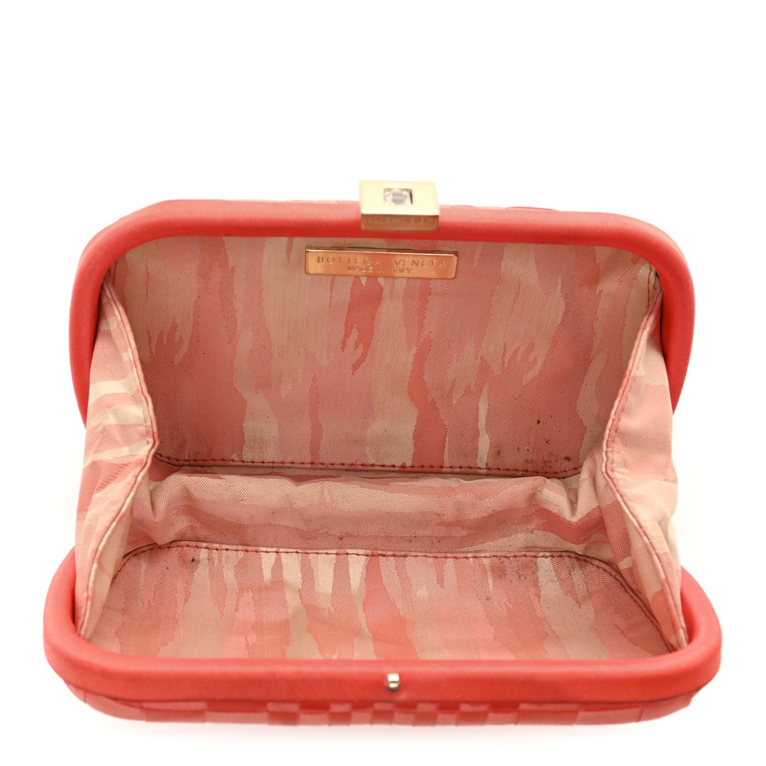 Bottega Veneta Satin Intrecciato Clutch Orange 5 of 9