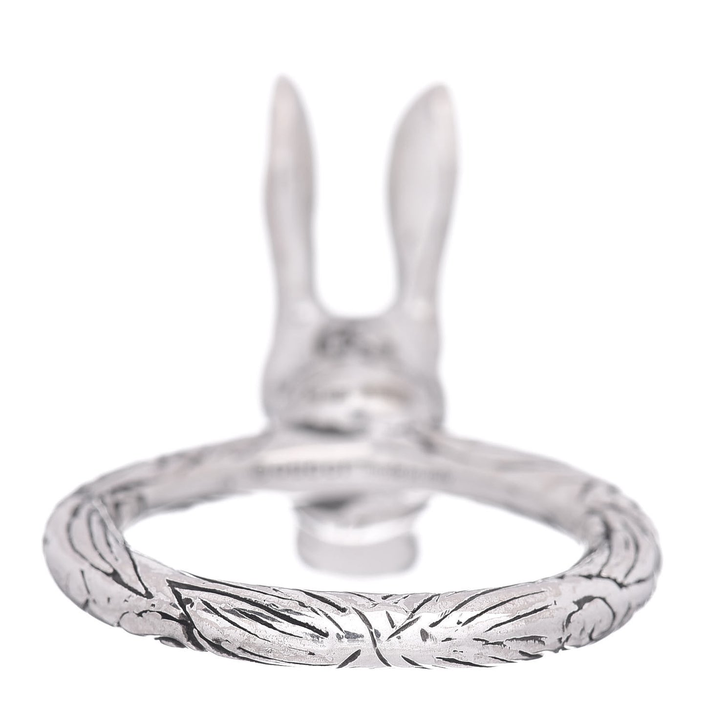 Sterling Silver Anger Forest Rabbit Head Ring 57 8