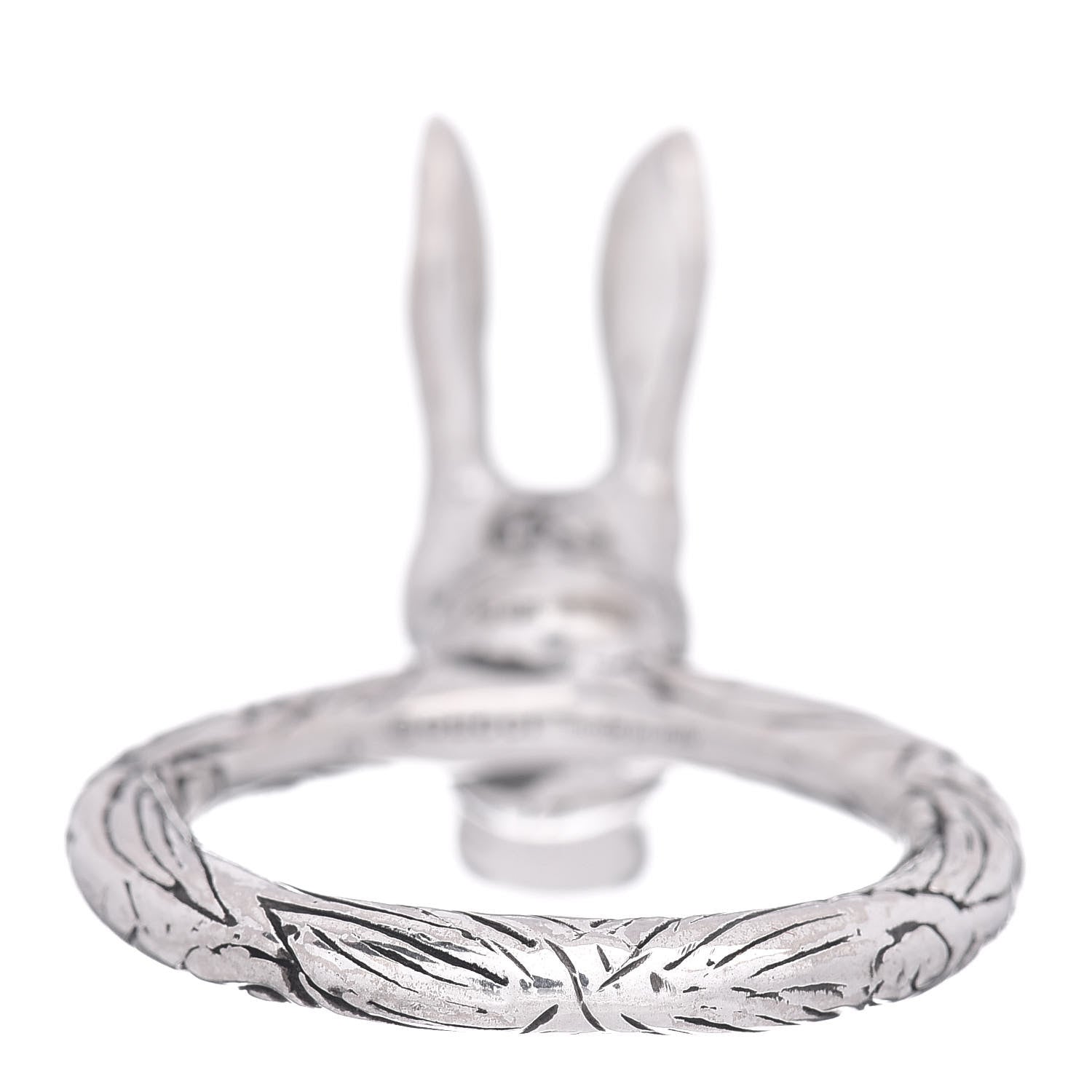 Gucci Sterling Silver Anger Forest Rabbit Head Ring 57 8 5 of 6