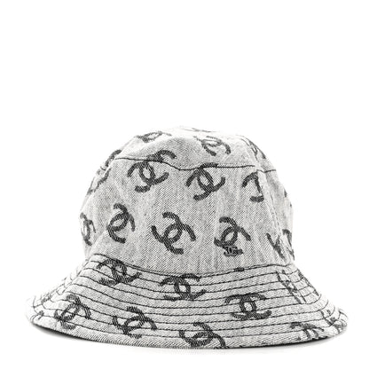 Chanel Denim CC Bucket Hat L White Black 1 of 11