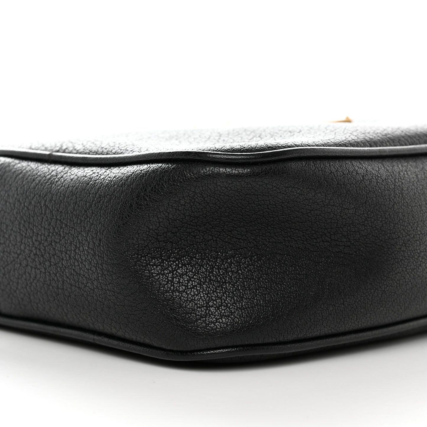Grained Lambskin Monogram Lou Camera Bag Black