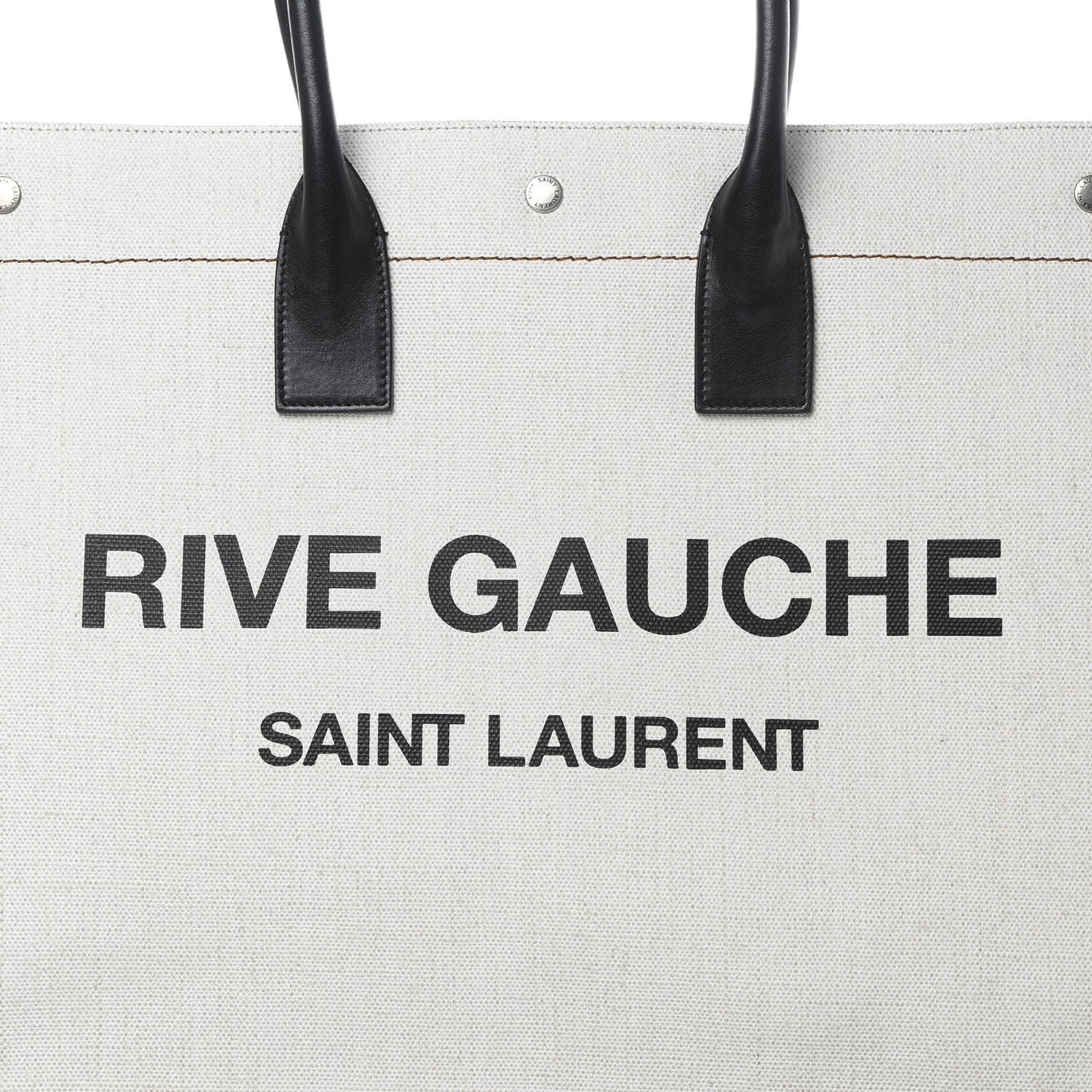 Linen Calfskin Rive Gauche Tote Optic White