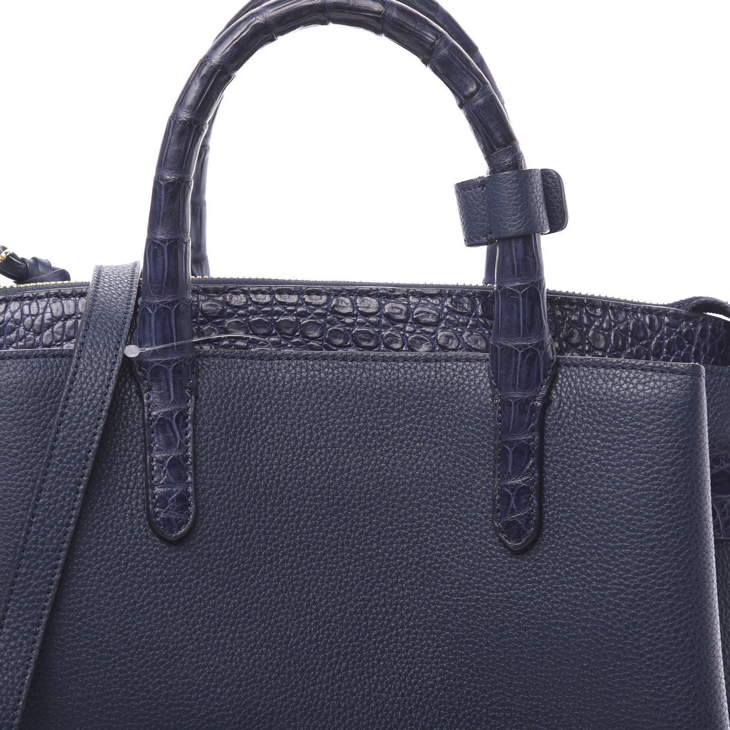 Calfskin Crocodile Cristie Satchel Navy