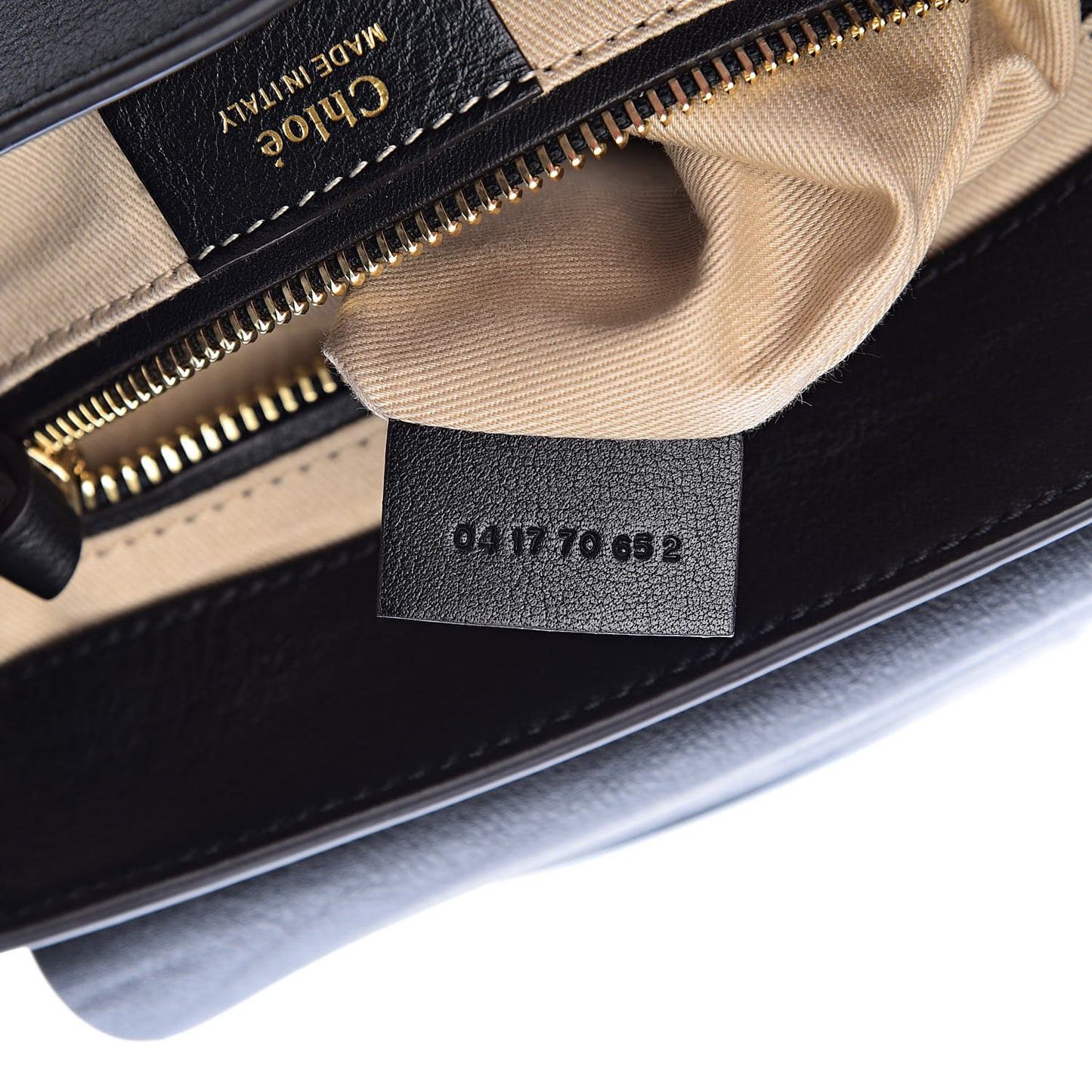 Suede Calfskin Small Faye Backpack Black