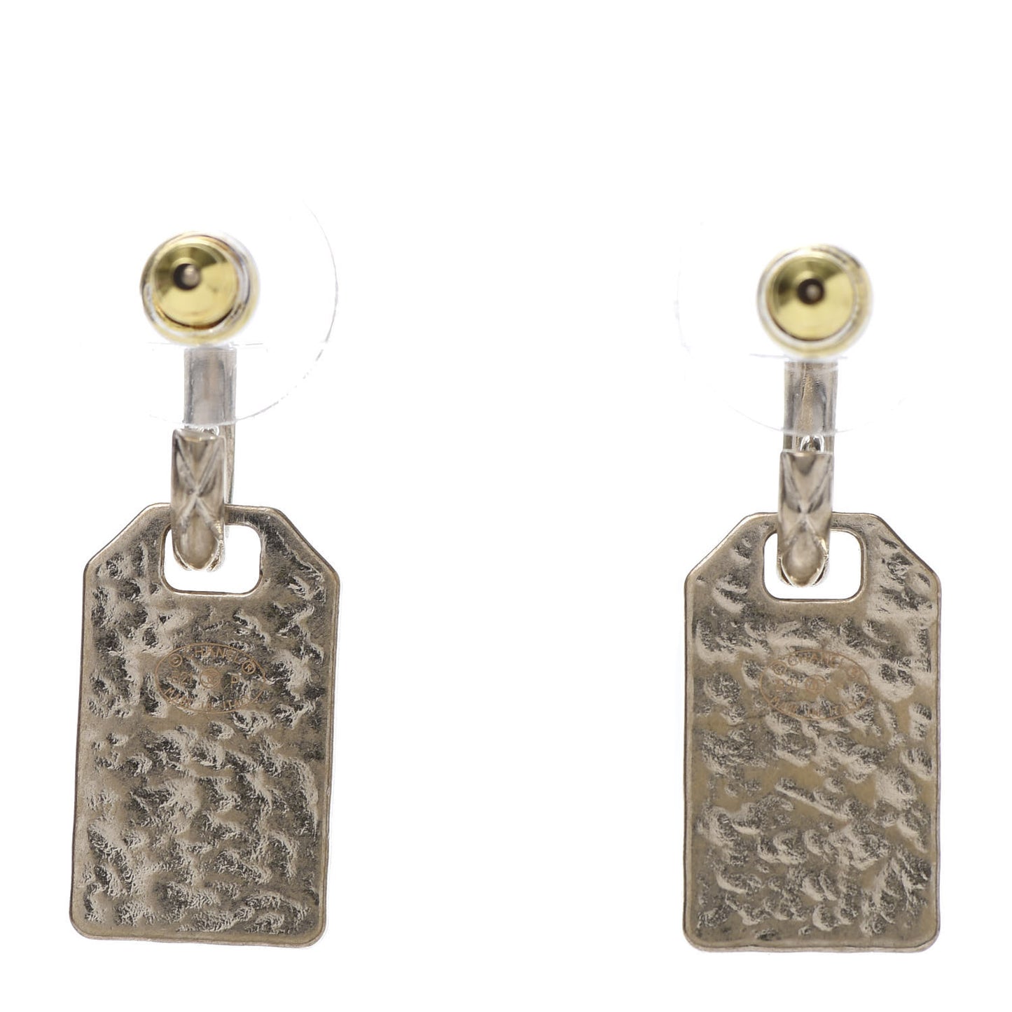 CC Tag Drop Earrings Gold