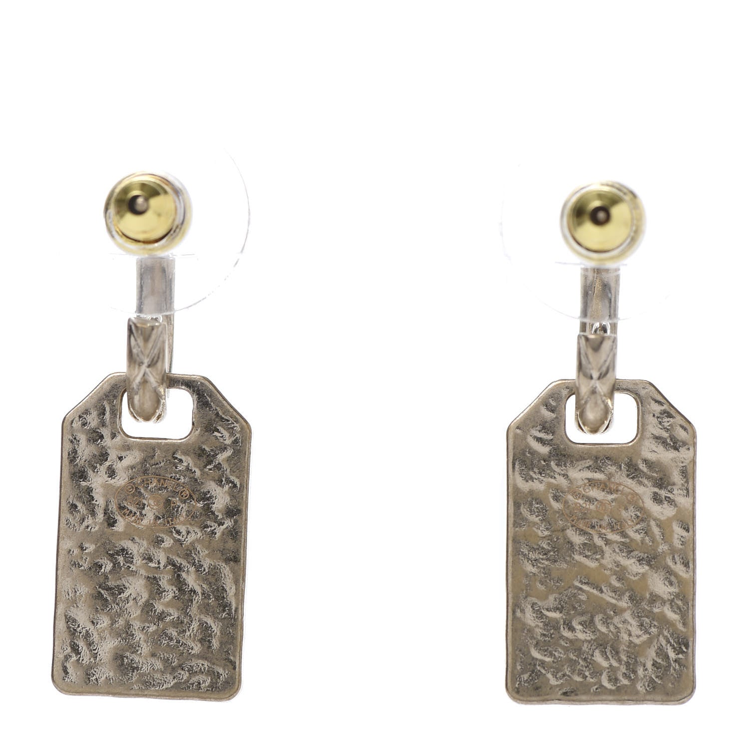 Chanel CC Tag Drop Earrings Gold 4 of 5
