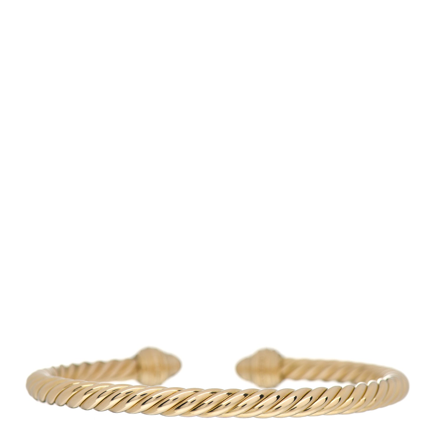 David Yurman 18K Yellow Gold Diamond 5mm Cable Classics Dome Bracelet 3 of 4