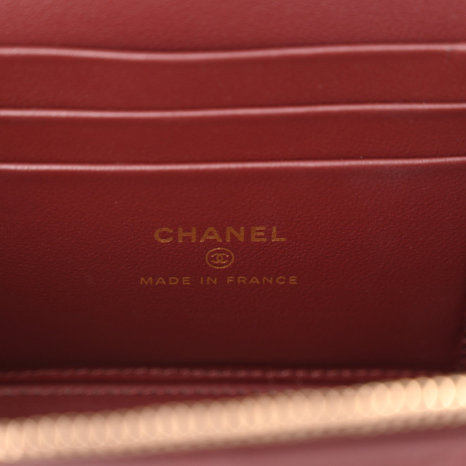 Chanel Lambskin Quilted Metal Small Top Handle Vanity Case With Chain Burgundy 6 of 11