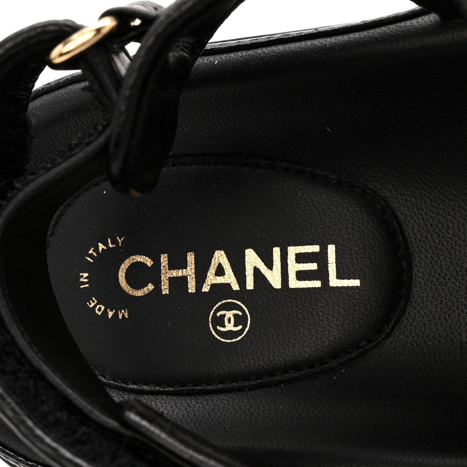 Chanel Grained Calfskin Velcro Dad Sandals 39.5 Black 7 of 10