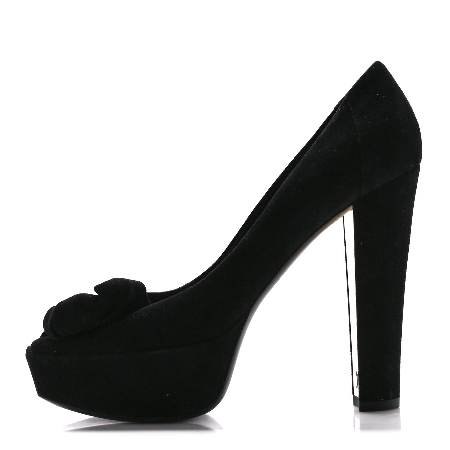 Louis Vuitton Suede Peep Toe Pumps 40 Black 1 of 10
