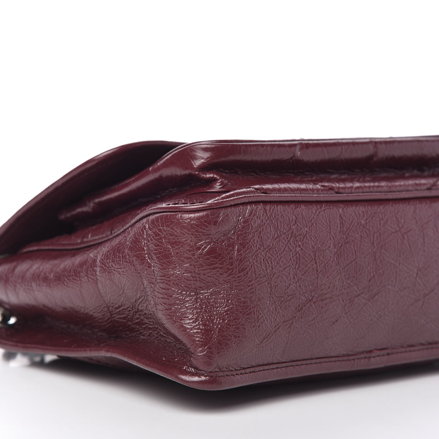 Saint Laurent Crinkled Calfskin Matelasse Monogram Medium Niki Chain Satchel Burgundy 6 of 10