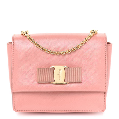 Salvatore Ferragamo Hammered Calfskin Mini Vara Bow Crossbody Bag Pink 1 of 12