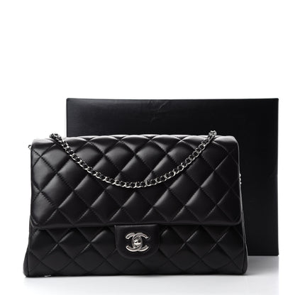 Chanel Lambskin Quilted Clutch With Chain Flap Black 11 of 11