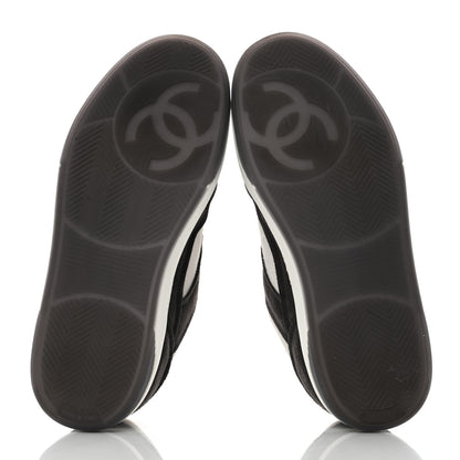 Chanel Fabric Womens Logo Sneakers 36 Black White 5 of 9