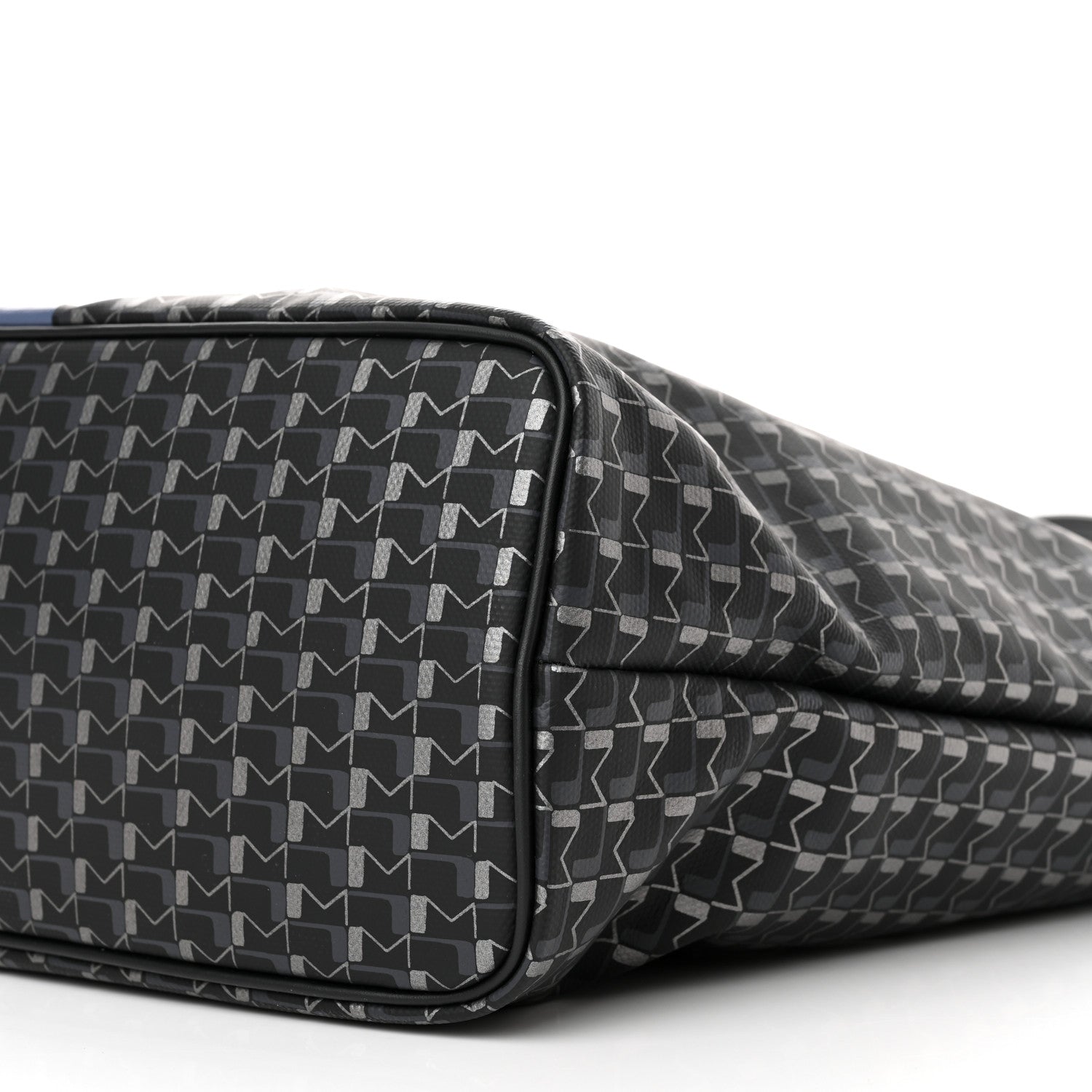 Moynat Grained Calfskin Canvas 1920 Oh! Tote Ruban MM Carbon Silver 10 of 11