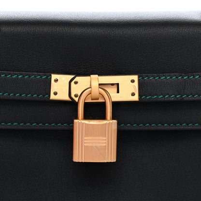 Hermes Swift Horseshoe Kelly Retourne 25 Bleu Indigo Malachite 8 of 8