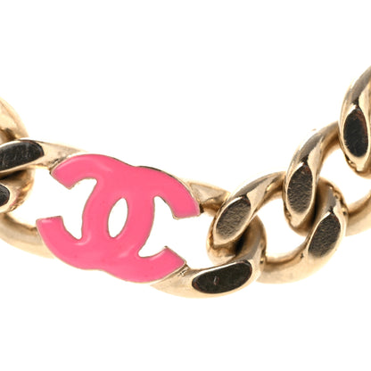 Chanel Metal Enamel Chain CC Necklace Gold Multicolor 4 of 6