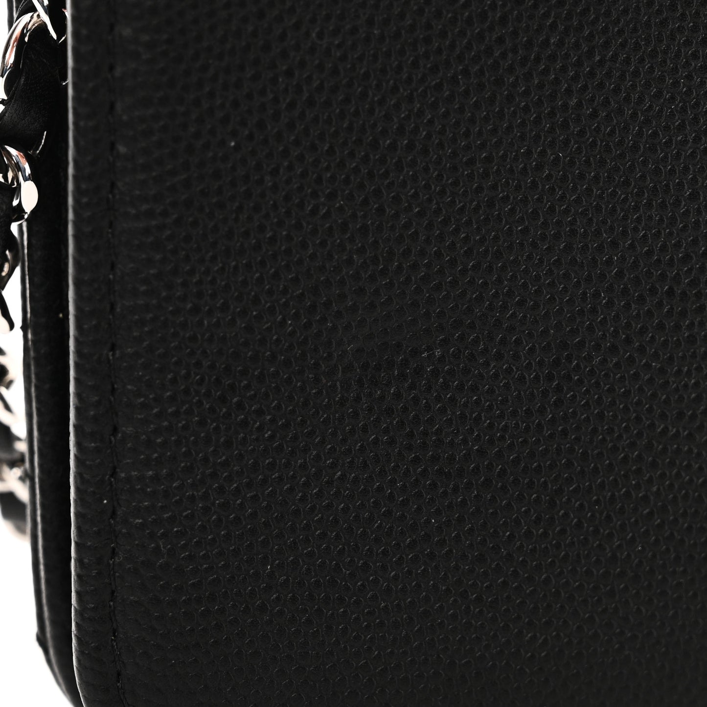 Caviar Camellia Embossed Wallet On Chain WOC Black